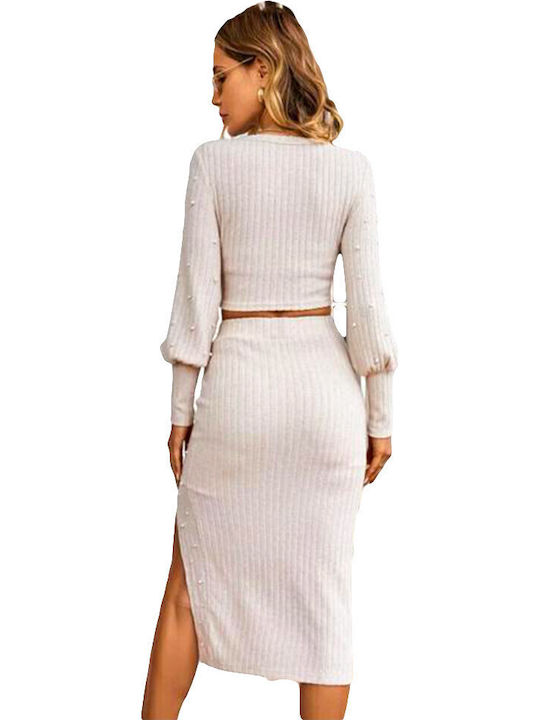 Set with Maxi Skirt Cream