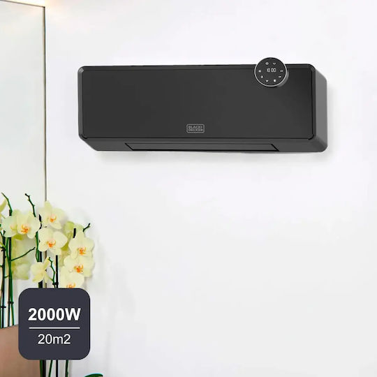 Black & Decker Ceramic Fan Heater Room Wall Negru 2500W