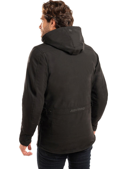AGVpro Rapid Herren Motorradjacke Softshell 4 Jahreszeiten Wasserdicht Schwarz