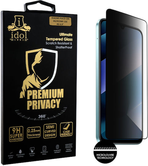 Idol 1991 0.25mm Full Glue Privacy Tempered Glass Black (Poco C85)