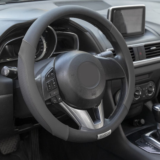 Sparco Car Steering Wheel Cover with Diameter 36-38cm Synthetic Black with Black Stitching