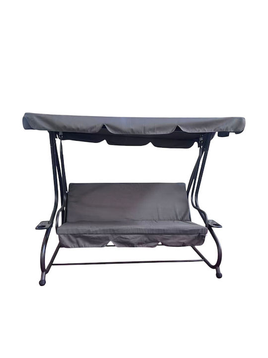 Leagăn cu Bază 3 Locuri Metal L200xW120xH160cm Gri Leagăn cu Bază 3 Locuri Metal L200xW120xH160cm Gri