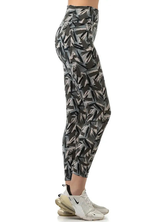 Обучение Женски легинси Високоталирани Geometric Camo Print