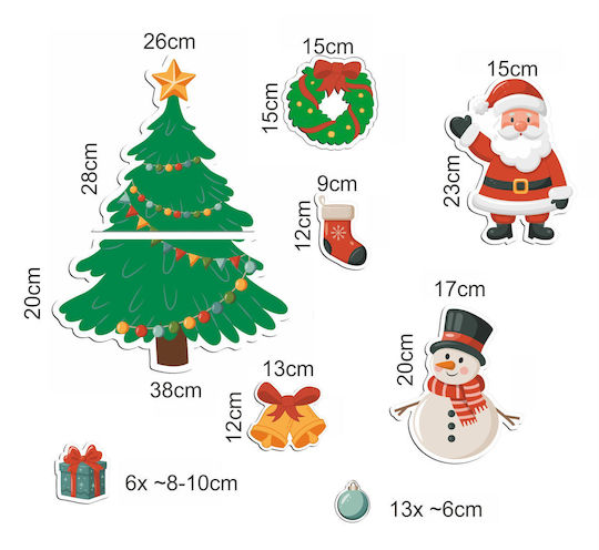 Decowalls Weihnachtsaufkleber Für Fenster Doppelter Blick Fenster Dekoration Kindergarten 30x100