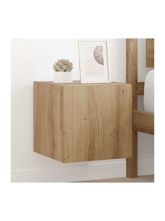 Nachttisch Fernseher Wand Braun 30.5x35x30cm
