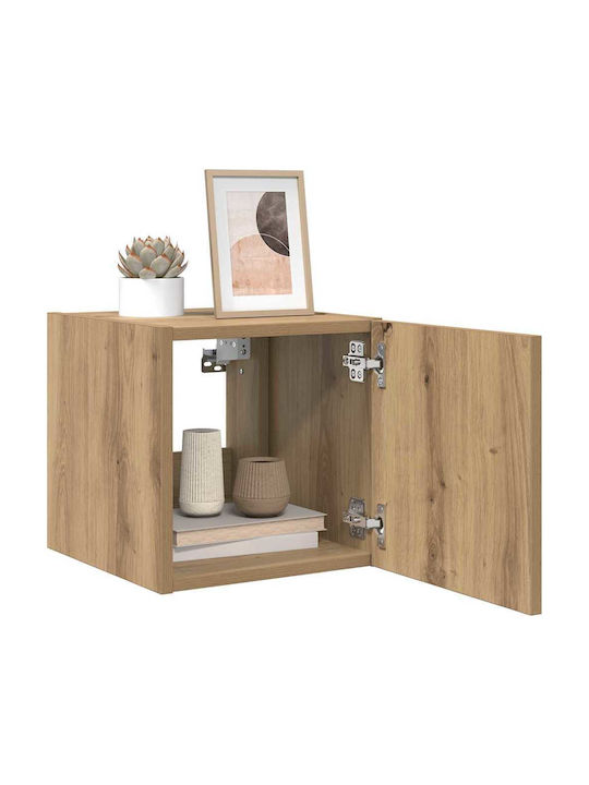 Nachttisch Fernseher Wand Braun 30.5x35x30cm