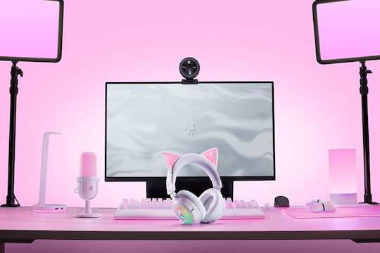 Razer Kraken Kitty V3 Pro Wireless Over Ear Gaming Headset with Bluetooth USB Connectivity White for PC