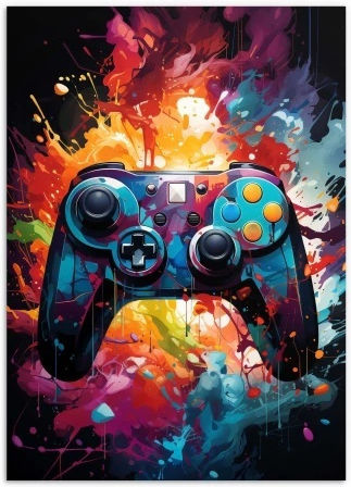 Moderner Poster Gemälde Rahmen Spieler Konsole X-box Pad 70x100
