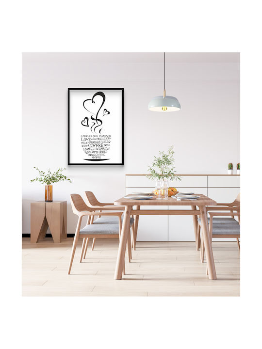 Decowalls Gemälde Rahmen Küchenbild Schwarz Weiß Wand Küchen 70x100
