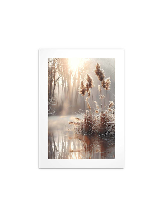 Beige Affiche Boho Trawy Gemälde Schwarzer Rahmen 70x100 Dekoration Wohnzimmer Oder Büro