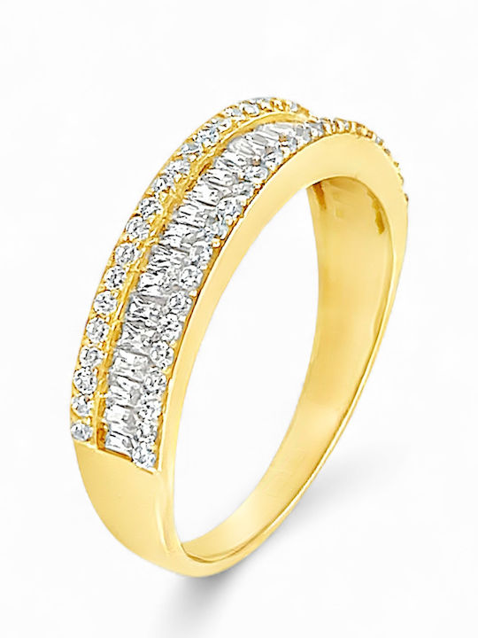 Xryseio Ring with Zircon made of Gold 14K