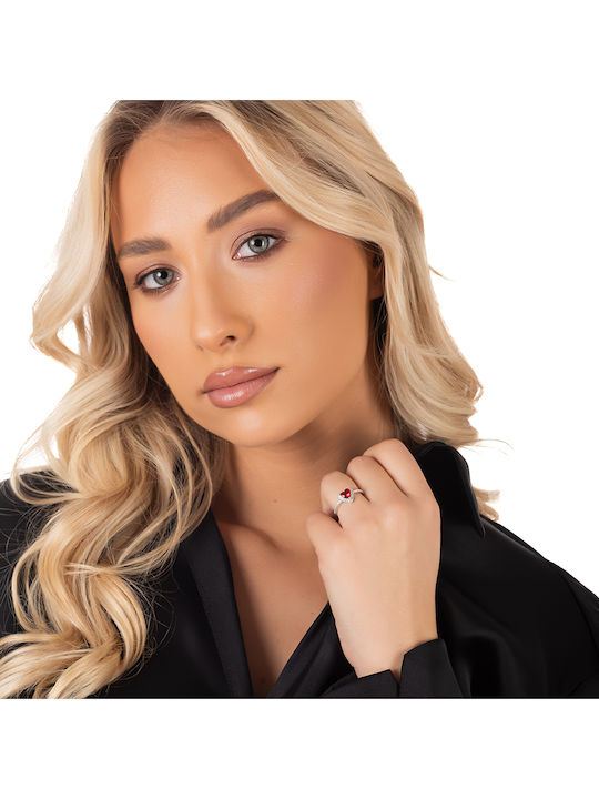Oxzen Damen Ring mit Zirkonia aus Silber