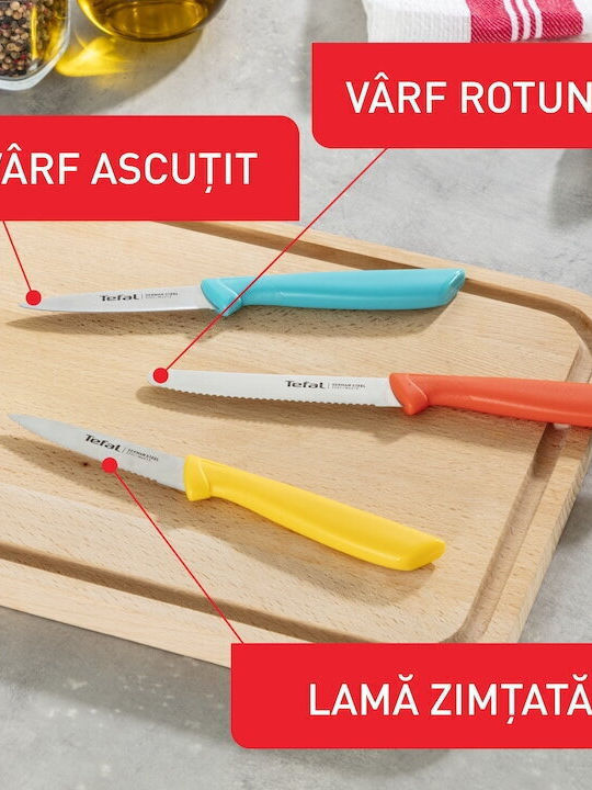 Tefal Colorfood Комплект Ножове от Неръждаема Стомана 3 Бройки