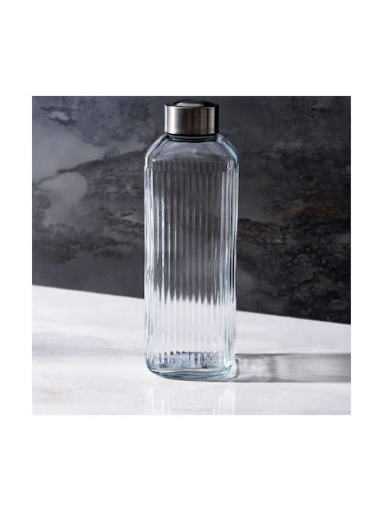 Flasche Wasser Glas mit Schraubverschluss Beige 1000ml