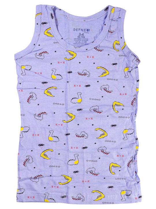 Defne Baby Dinosaurs Kids' Undershirt Tank Top Light Blue
