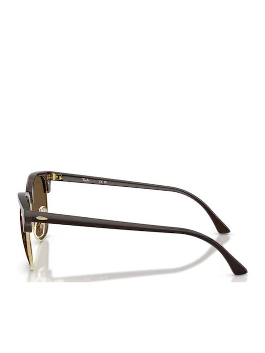 Ray Ban Clubmaster Unisex Sunglasses with Brown Frame and Brown Lens RB3016 687853