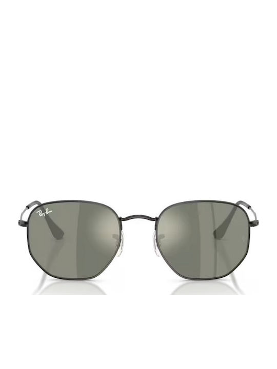 Ray Ban Unisex Sunglasses with Black Metal Frame and Silver Mirror Lens RB3548N 002/39