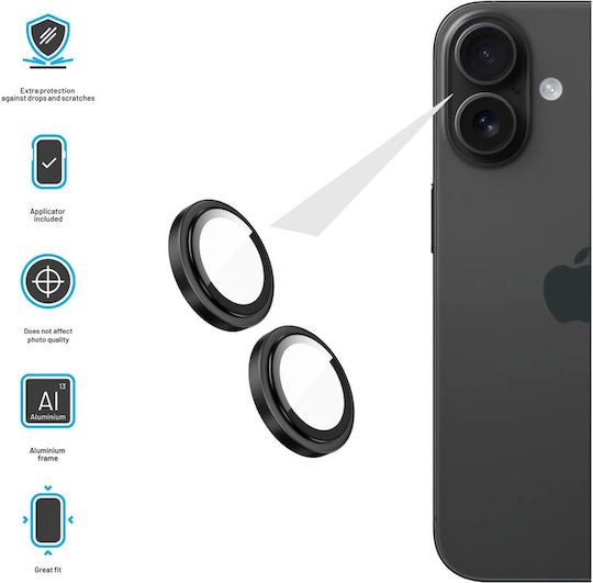 Fixed Kameraschutz Gehärtetes Glas Black für das Apple iPhone 17
