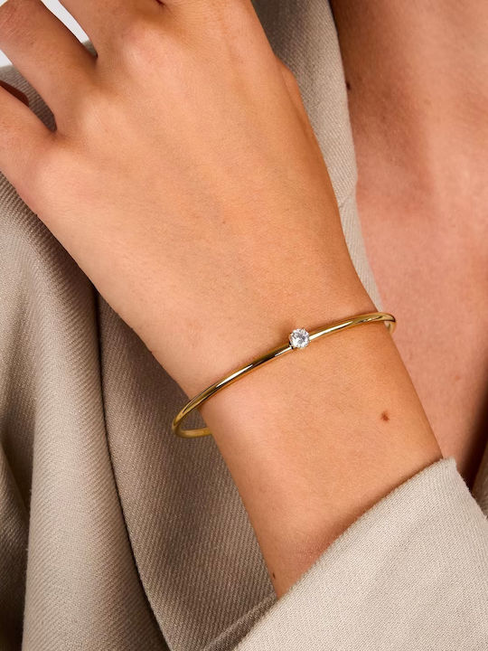 Morellato Damen Armband Handschellen aus Stahl Vergoldet mit Zirkon