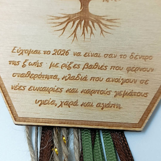 ToXylo Handgefertigt Hängend Glücksbringer Bäumchen aus Holz 2026 1Stück ToXylo Handgefertigt Hängend Glücksbringer Bäumchen aus Holz 2026 1Stück