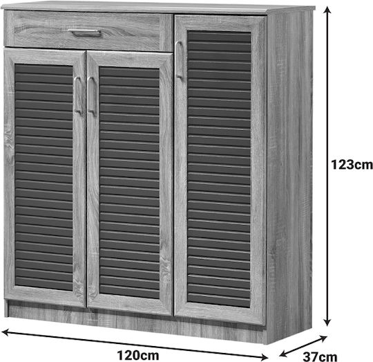Metall Schuhschrank Sante 120x37x123cm