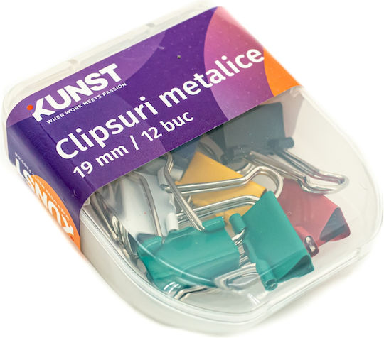 Clips Kunst Metall 19mm 12 Stück