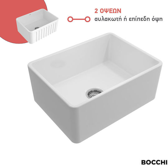 Bocchi Unterbau Spüle Porzellan B61xT46cm Weiß