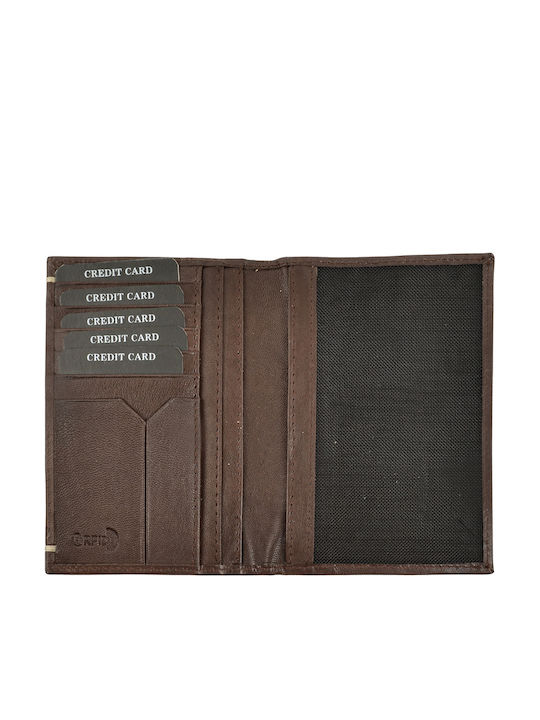 Leather Passport Case Daston RFID 093 Engraving Brown