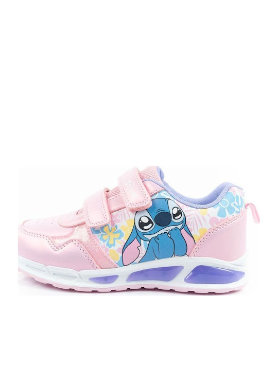 Παιδικά Sneakers με Σκρατς & Φωτάκια Ροζ