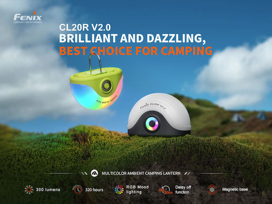 Fenix CL20R V2 Led Rechargeable Lantern for Camping with Flashlight 300 Lumen White