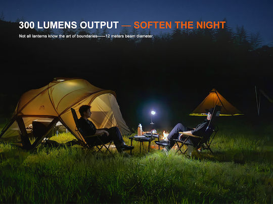 Fenix CL20R V2 Led Rechargeable Lantern for Camping with Flashlight 300 Lumen White