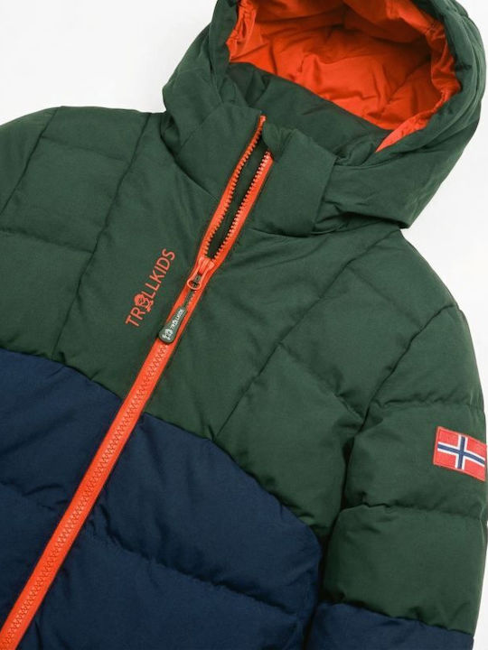 Wasserdicht Kinder Sportjacke Winddicht mit Kapuze Grün