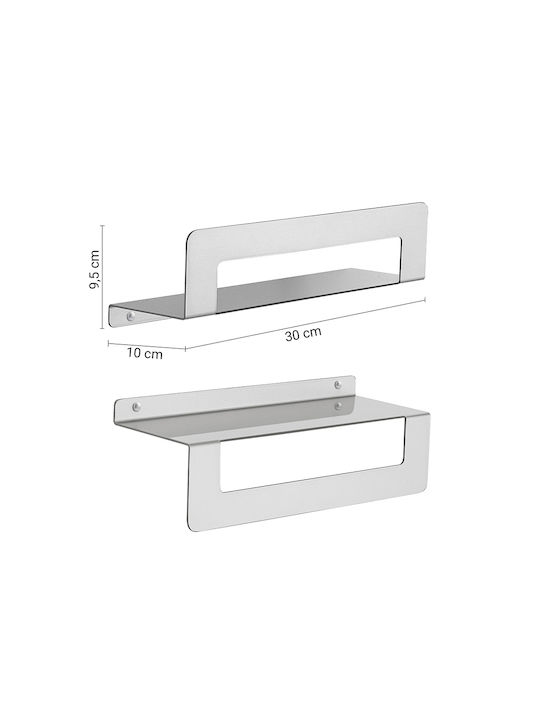 Gedy Cleo Wall-Mounted Bathroom Shelf Unit Silver
