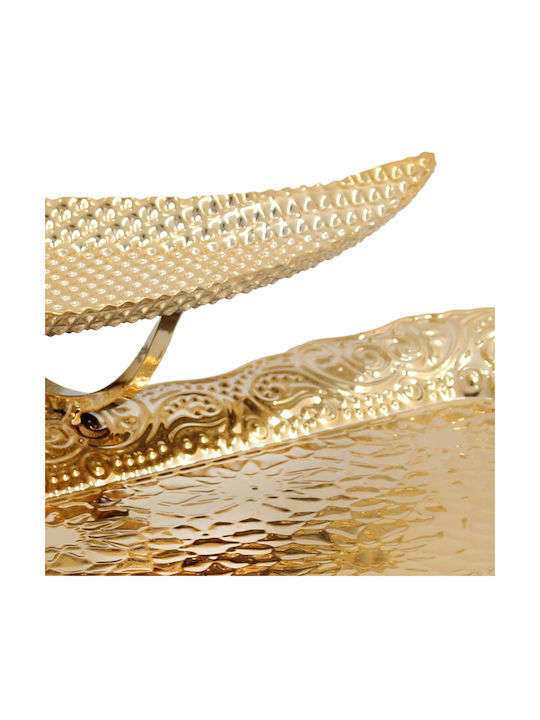 Keskor Platou Decorativ Metalic Auriu 1buc 31x21x8buc Keskor Platou Decorativ Metalic Auriu 1buc 31x21x8buc