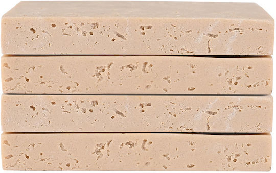 Estia Σουβέρ Πέτρινο με Βάση Μπεζ 10x10cm 4τμχ
