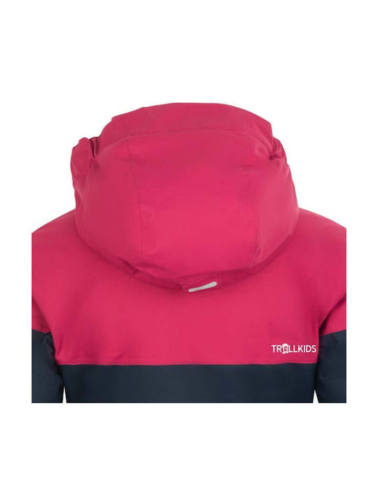 Wasserdicht Kinder Freizeitjacke mit Kapuze Navy/pink