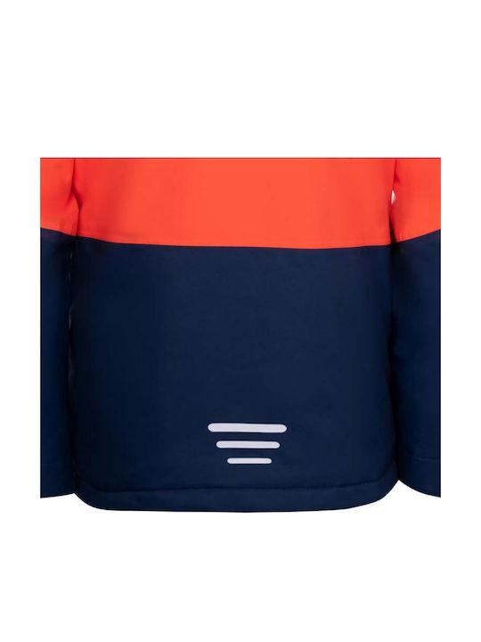 Wasserdicht Kinder Freizeitjacke mit Futter & Kapuze Orange/navy