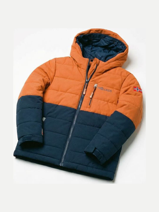 Wasserdicht Kinder Freizeitjacke Winddicht mit Kapuze Orange