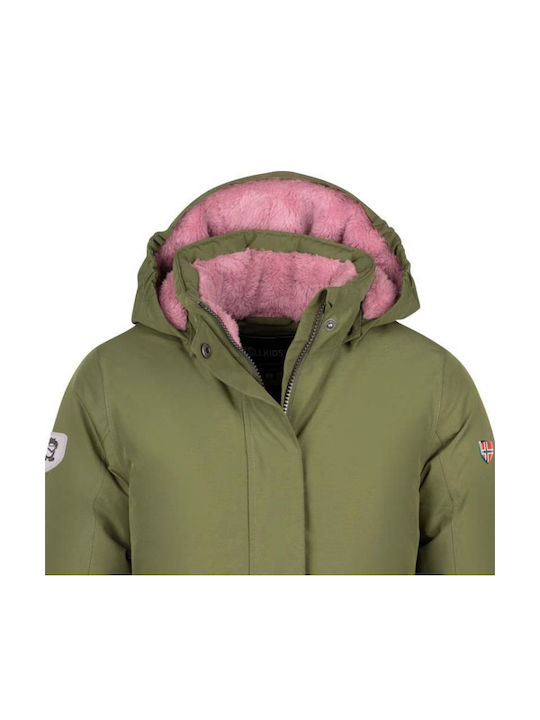 Waterproof Kids Casual Coat with Hood Green