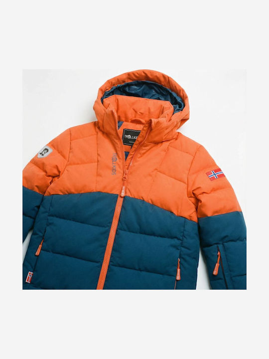 Wasserdicht Kinder Sportjacke Winddicht mit Kapuze Orange/blue
