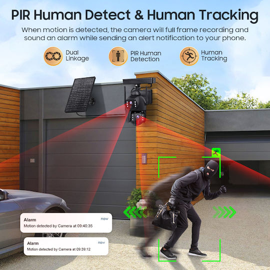 Sectec ST-536-6MAOV-4G-EU IP Surveillance Camera 4G Full HD+ 3MP Waterproof Battery Powered with Two-Way Communication and Lens 2.8mm