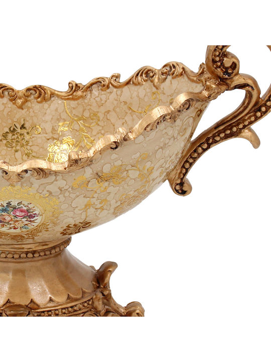 Keskor Regal Διακοσμητικό Μπωλ Πολυρητίνης Καφέ 40x19x24cm