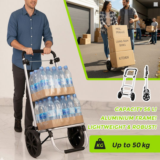 Stoff Einkaufswagen Klappbar Schwarz 56Es