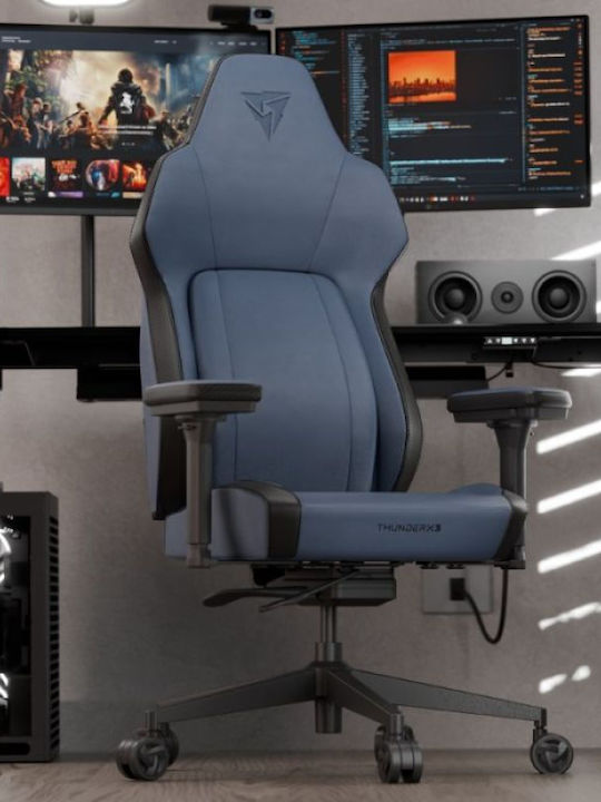 Thunder X3 Core Modern Καρέκλα Gaming Δερματίνης με Ρυθμιζόμενα Μπράτσα Μπλε