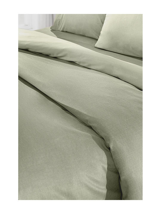 Guy Laroche Sheet for Single Bed 170x270cm. Color Plus Khaki
