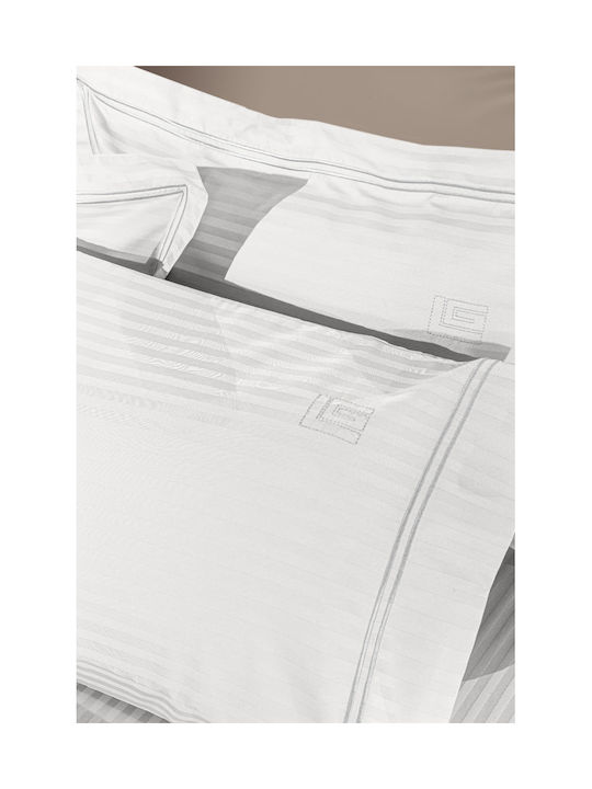 Guy Laroche Nice Oxford Pillowcase Natural Light Silver 52x72cm