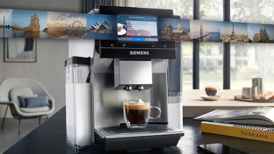 Siemens Eq700 Automatic Espresso Coffee Machine 1300W Pressure 19bar with Grinding Grinder Silver TQ715R03