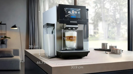 Siemens Eq700 Automatic Espresso Coffee Machine 1300W Pressure 19bar with Grinding Grinder Silver TQ715R03