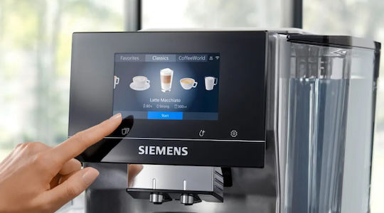Siemens Eq700 Automatic Espresso Coffee Machine 1300W Pressure 19bar with Grinding Grinder Silver TQ715R03