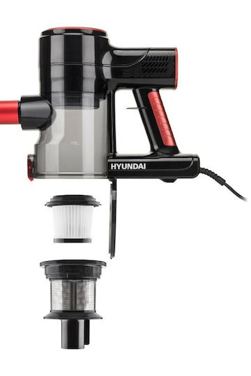 Hyundai Vc609 Ηλεκτρική Σκούπα 2 σε 1 Stick & Χειρός Κόκκινη